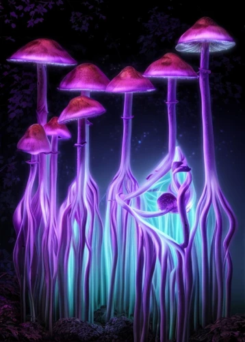 mushroom landscape,uv,mushrooms,fairy forest,mushroom island,neon ghosts,forest mushrooms,toadstools,auroraboralis,cubensis,club mushroom,bioluminescence,veil purple,psychedelic,ultraviolet,acid lake,black light,blue mushroom,psychedelic art,cartoon forest,Common,Common,Natural