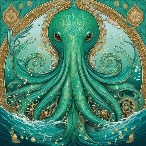 octopus,cuthulu,god of the sea,kraken,sea god,cephalopod,fun octopus,octopus tentacles,anahata,nautilus,poseidon,under sea,octopus vector graphic,tentacles,cephalopods,silver octopus,fantasia,water creature,mantra om,deep sea nautilus,Illustration,Realistic Fantasy,Realistic Fantasy 43