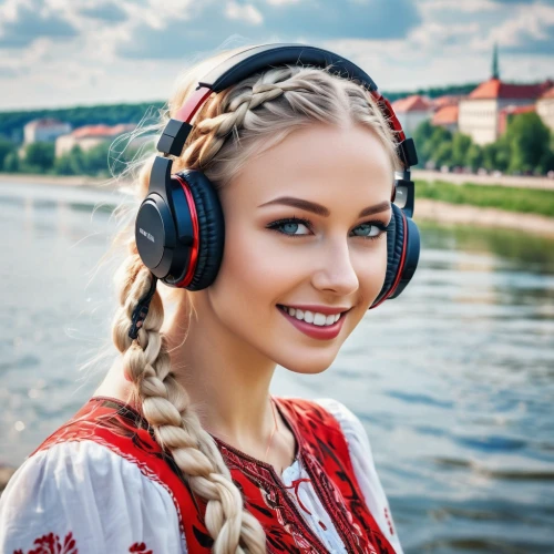 listening to music,wireless headset,headphone,headphones,audio player,girl on the river,wireless headphones,headset,music,music on your smartphone,bluetooth headset,mp3 player accessory,music player,music is life,russian folk style,handsfree,audio accessory,head phones,music background,earphones,Photography,Artistic Photography,Artistic Photography 07