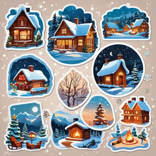christmas stickers,christmas icons,christmas snowy background,houses clipart,christmas glitter icons,felt christmas icons,winter background,christmas pattern,snowflake background,christmas tags,christmasbackground,snow globes,christmas landscape,snow scene,snowglobes,new year clipart,christmas wallpaper,digiscrap,watercolor christmas background,christmas tree pattern,Unique,Design,Sticker