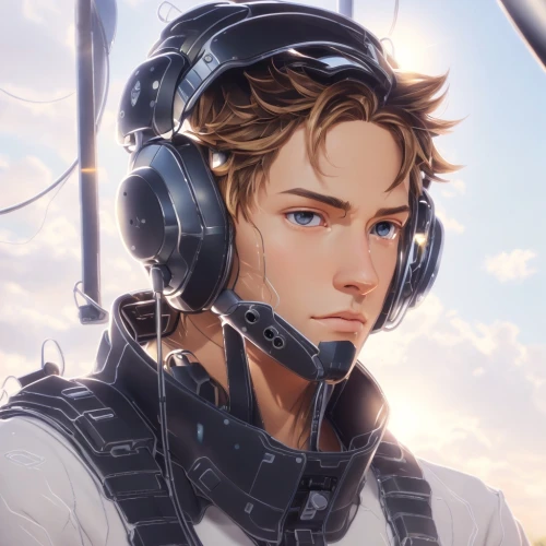 pilot,helicopter pilot,glider pilot,fighter pilot,aviator,headset profile,headset,drone operator,rein,game illustration,high-wire artist,lance,gale,drone pilot,cg artwork,skydiving,apollo,headphone,airman,male character,Game&Anime,Pixar 3D,Pixar 3D