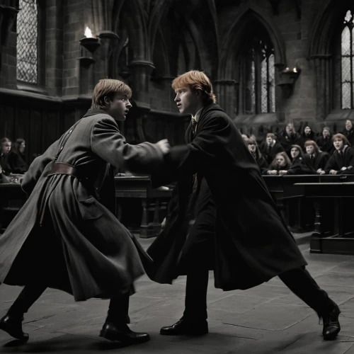 confrontation,stage combat,hogwarts,harry potter,potter,handshaking,duel,clash,shaking hands,fist bump,overcoat,punch,friendly punch,fight,court of law,shake hand,conflict,wizardry,handshake,hand shake,Photography,General,Natural
