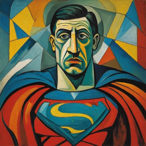 superman,super man,superman logo,charles de gaulle,roy lichtenstein,picasso,david bates,el salvador dali,dali,self-portrait,super hero,comic hero,cubism,popart,supervillain,cool pop art,super dad,groucho marx,tesla,super power,Art,Artistic Painting,Artistic Painting 05