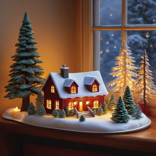 christmas landscape,christmas scene,wooden christmas trees,christmas snowy background,advent decoration,christmas decoration,christmas room,christmas crib figures,christmas house,christmas village,fir tree decorations,winter house,christmas motif,christmas town,christmas decor,christmas fireplace,festive decorations,christmasbackground,decorate christmas tree,miniature house,Illustration,Realistic Fantasy,Realistic Fantasy 11