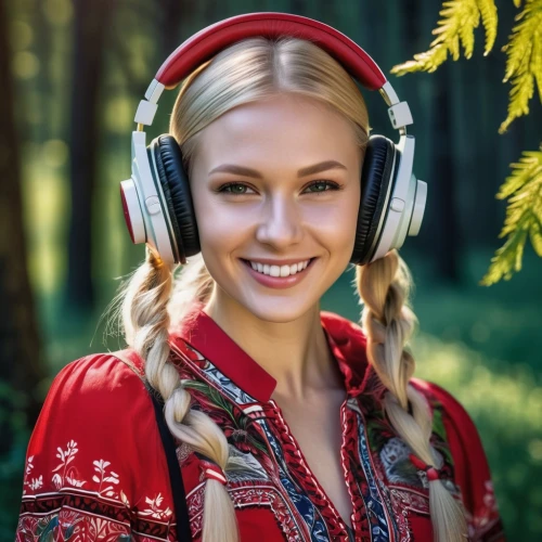 wireless headset,wireless headphones,headphone,headphones,listening to music,headset,bluetooth headset,audio player,mp3 player accessory,russian folk style,headset profile,audio accessory,head phones,music on your smartphone,headsets,music,music player,handsfree,ukrainian,blonde girl with christmas gift,Photography,Artistic Photography,Artistic Photography 02