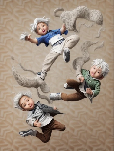 flying noodles,children jump rope,paper snakes,flying snake,falling objects,escher,kids illustration,relativity,porcelain dolls,flying seeds,cherubs,image manipulation,tumbling doll,children's background,illusion,children playing,children play,cd cover,optical ilusion,three dimensional,Common,Common,Natural