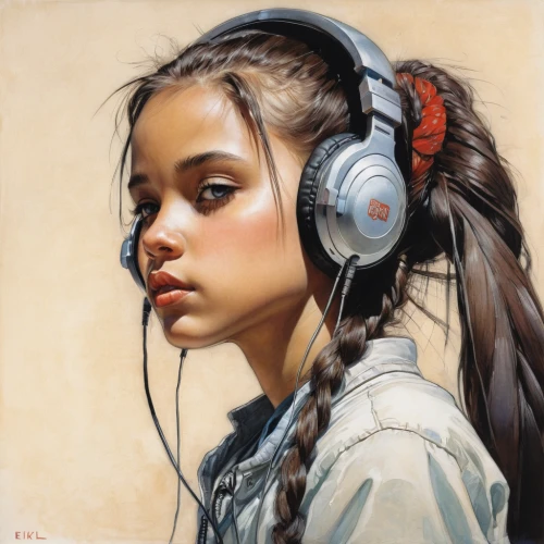 listening to music,audiophile,headphone,headphones,young girl,music player,music,audio player,hearing,listening,earphone,girl portrait,head phones,the listening,girl child,music cd,mystical portrait of a girl,earphones,electronic music,headset,Illustration,Realistic Fantasy,Realistic Fantasy 06