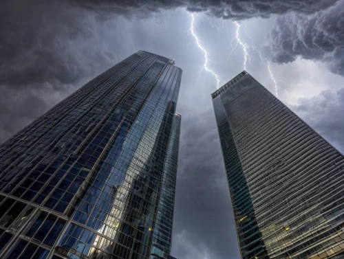 thunderstorm,a thunderstorm cell,stormy,lightning storm,lightning strike,skycraper,power towers,electric tower,1wtc,1 wtc,skyscapers,san storm,nature's wrath,urban towers,storm ray,shard of glass,lightning,force of nature,storm,wtc