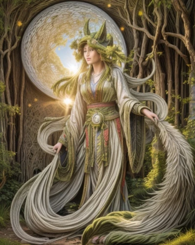faerie,faery,sorceress,the enchantress,dryad,spring equinox,fairy queen,fantasy picture,fantasy art,druids,celtic queen,priestess,mother earth,shamanism,fairy tale character,rusalka,shamanic,druid,fantasy portrait,fae