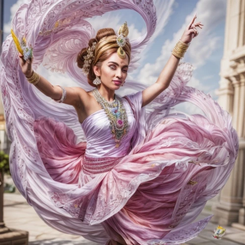 cinderella,rapunzel,ballerina,radha,tiana,quinceañera,ethnic dancer,hare krishna,elsa,dancer,ballerina girl,rosa 'the fairy,rococo,arabesque,baroque angel,la violetta,fairy peacock,gracefulness,vanessa (butterfly),krishna