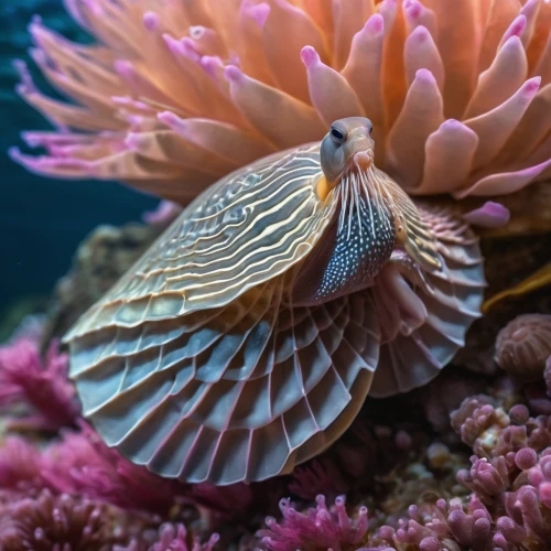 chambered nautilus,nautilus,deep sea nautilus,alligator sea robin,cockle,sea snail,pterois,sea life underwater,coral swirl,marine animal,sea animal,cnidaria,spiny sea shell,coral guardian,marine life,cnidarian,mushroom coral,sea anemone,coral fish,sea animals,Photography,General,Natural