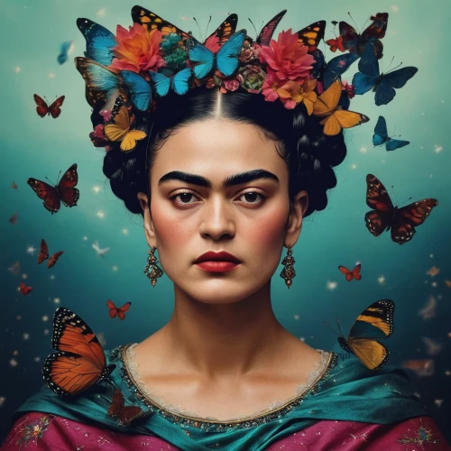 frida,vanessa (butterfly),fantasy portrait,fairy peacock,julia butterfly,photoshoot butterfly portrait,mystical portrait of a girl,ulysses butterfly,peacock butterflies,butterflies,hesperia (butterfly),world digital painting,monarch,viceroy (butterfly),rosella,kahila garland-lily,cupido (butterfly),butterfly floral,fairy queen,peacock butterfly,Photography,Documentary Photography,Documentary Photography 08