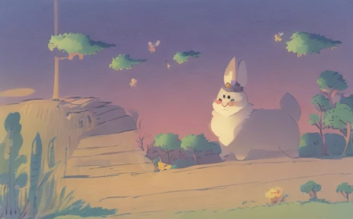 steppe hare,hare field,hare trail,rabbit owl,rabbits,studio ghibli,deco bunny,desert cottontail,thumper,field hare,cartoon forest,rabbit,rabbit family,plains,wild hare,hare,cottontail,dusk background,owl background,bunnies,Game&Anime,Doodle,Fairy Tale Illustrations