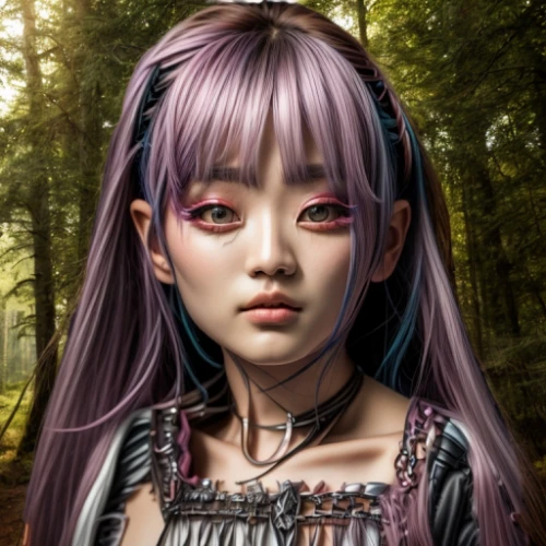 violet head elf,fantasy portrait,world digital painting,mystical portrait of a girl,fae,crowberry,ayu,digital painting,doll's facial features,anime girl,artist doll,portrait background,harajuku,fantasy art,girl portrait,digital art,faerie,the japanese doll,japanese sakura background,patchouli