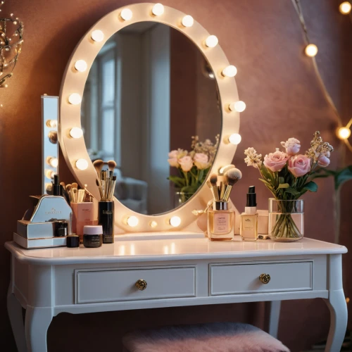 dressing table,beauty room,makeup mirror,the little girl's room,beauty salon,magic mirror,shabby chic,bridal suite,valentine's day décor,shabby-chic,decorates,wood mirror,dressing room,semi circle arch,parabolic mirror,fairy lights,floral silhouette frame,easter décor,exterior mirror,ornate room,Photography,General,Commercial