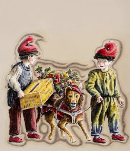 monkeys band,puppet theatre,cart of apples,vintage children,children drawing,chalk drawing,puppeteer,basket of apples,vendors,florists,ventriloquist,kennel club,frutti di bosco,workers,basket of fruit,forest workers,wooden toys,kids illustration,street musicians,crate of fruit