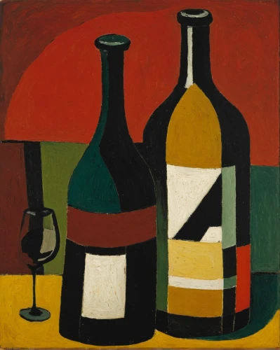 wine bottles,a bottle of wine,wine bottle,bottle of wine,still-life,a glass of wine,wines,winemaker,bottles,summer still-life,wine bottle range,still life,wine,braque saint-germain,glass of wine,young wine,braque francais,red wine,carafe,wineglass,Art,Artistic Painting,Artistic Painting 27