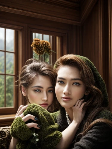 doll's house,two girls,joint dolls,women's novels,retouching,photoshop manipulation,digital compositing,beautiful photo girls,children's fairy tale,image manipulation,fantasy picture,elves,young couple,fairytale characters,young women,women fashion,gothic portrait,photo manipulation,queen anne,romanescu