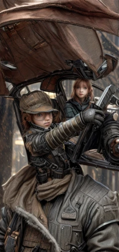 sci fiction illustration,patrols,warsaw uprising,steampunk,mad max,fallout4,storm troops,medium tactical vehicle replacement,nomads,bullet ride,detail shot,background image,cg artwork,musketeers,nomad,transport panel,fahlschwanzkolibri,infiltrator,pathfinders,federal army