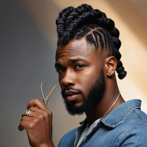 mohawk hairstyle,artificial hair integrations,twists,crested,king david,african american male,pompadour,portrait background,male model,spotify icon,pineapple head,sterling,black businessman,tying hair,hairstyle,pineapple bun,growth icon,bun mixed,young man,saba banana,Photography,General,Natural