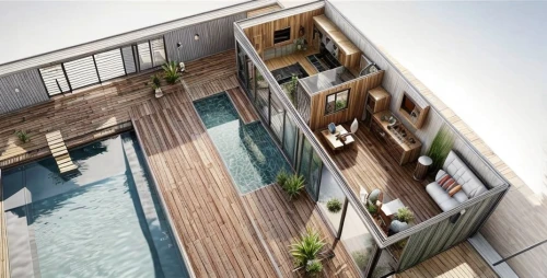 roof top pool,3d rendering,block balcony,wooden decking,sky apartment,roof terrace,outdoor pool,floating huts,flat roof,landscape design sydney,wood deck,roof landscape,roof garden,dug-out pool,garden design sydney,shared apartment,floorplan home,an apartment,folding roof,decking,Common,Common,Natural