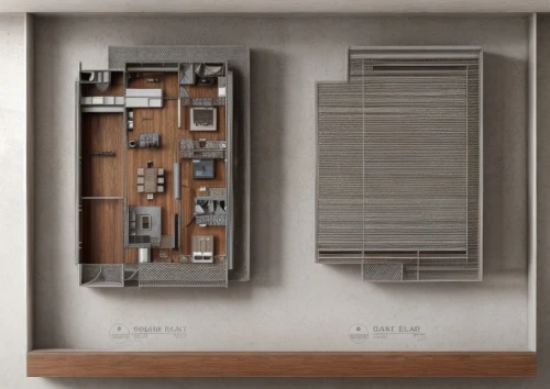 an apartment,wall plate,cupboard,shared apartment,compartments,room divider,dolls houses,apartment,thermostat,miniature house,apartment house,floorplan home,assemblage,light switch,wall panel,one-room,armoire,kitchenette,sectioned,architect plan,Interior Design,Floor plan,Interior Plan,Industrial