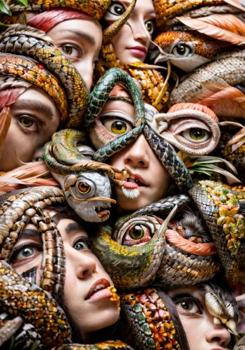 masks,masquerade,venetian mask,the carnival of venice,fractalius,tribal masks,african masks,sardines,heads,multicolor faces,fish collage,halloween masks,body painting,bodypainting,pheasant's-eye,women's eyes,iranian nowruz,pond lenses,bodypaint,kokoshnik