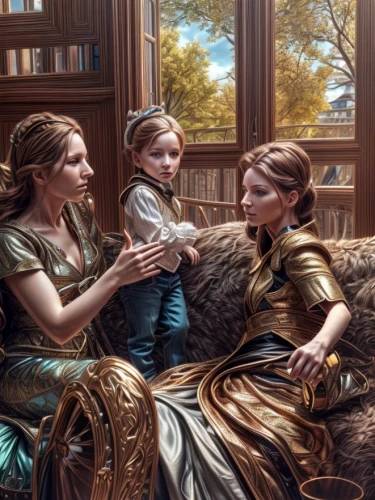 mother with children,women's novels,mulberry family,the mother and children,children's fairy tale,mother and children,oil painting on canvas,young women,the victorian era,the little girl's room,victorian style,sci fiction illustration,children girls,the three graces,ginger family,children studying,parents with children,harmonious family,birch family,oil painting