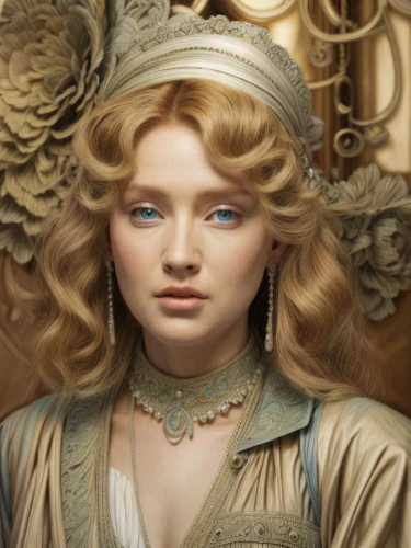 queen anne,golden crown,imperial crown,angelica,gold crown,mystical portrait of a girl,emile vernon,diadem,fantasy portrait,cepora judith,cinderella,princess crown,royal crown,portrait of a girl,mary-gold,the crown,tilda,princess sofia,fairy tale character,celtic queen