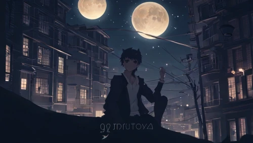 moonlit night,moonlit,moonlight,hanging moon,violinist violinist of the moon,photomanipulation,night scene,moon phase,lamplighter,nocturnes,light of night,moons,nightlight,lampion,moon night,big moon,lanterns,nightscape,streetlight,night image,Game&Anime,Manga Characters,Moon Night
