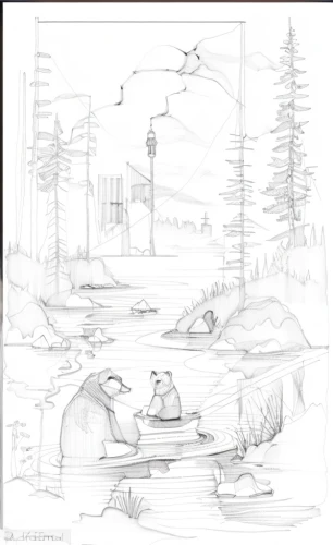 beavers,brown bears,bears,otters,polar bears,the bears,animals hunting,nutria,hunting scene,coloring page,woodland animals,forest animals,nordic bear,bear market,mammals,black bears,ice bears,beaver,whimsical animals,nature conservation,Design Sketch,Design Sketch,Hand-drawn Line Art