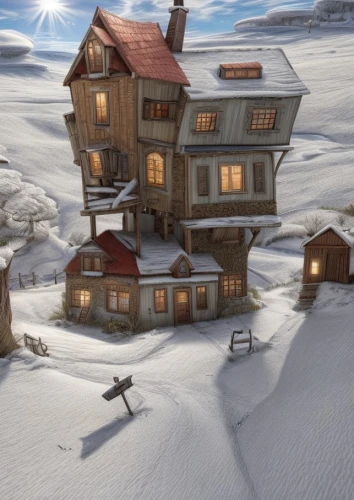 snow house,mountain hut,winter house,ski resort,mountain huts,house in mountains,north pole,snowhotel,alpine hut,lonely house,the cabin in the mountains,winter village,house in the mountains,ski station,alpine village,chalet,wooden houses,escher village,icelandic houses,crooked house,Common,Common,Natural