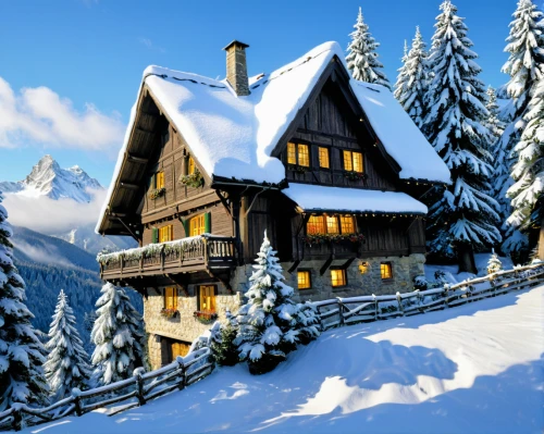 house in mountains,winter house,house in the mountains,chalet,mountain hut,alpine village,snow house,snow roof,snowy landscape,snow landscape,alpine style,mountain huts,alpine region,snow scene,christmas landscape,winter landscape,winter village,swiss house,winter background,snow shelter,Illustration,Black and White,Black and White 06