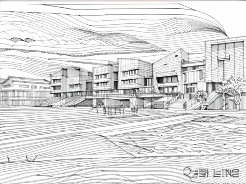 mono-line line art,hashima,house drawing,sheet drawing,wireframe graphics,line drawing,kirrarchitecture,orthographic,pen drawing,landscape plan,arq,mono line art,japanese wave paper,dunes house,technical drawing,wireframe,concept art,japanese architecture,coloring page,camera drawing,Design Sketch,Design Sketch,None