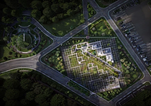 solar cell base,urban park,urban design,suburban,aerial landscape,paved square,urban development,new housing development,hotel complex,apartment complex,eco-construction,aerial shot,solar power plant,mavic 2,residential,from above,residential tower,overhead view,overhead shot,smart city,Landscape,Landscape design,Landscape Plan,Realistic