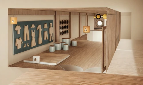 japanese-style room,wooden mockup,low poly coffee,kitchen design,3d rendering,pantry,room divider,cabinetry,kitchenette,storage cabinet,under-cabinet lighting,3d render,cosmetics counter,dugout,sideboard,cabinets,walk-in closet,kitchen cabinet,dressing table,3d mockup,Commercial Space,Restaurant,South America Retro