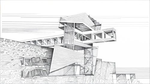 lookout tower,fire escape,winding staircase,observation tower,multi-story structure,steel stairs,escher,stairwell,house drawing,prison,watchtower,staircase,control tower,lifeguard tower,play tower,isometric,silo,multi-storey,stair,tower,Design Sketch,Design Sketch,Fine Line Art