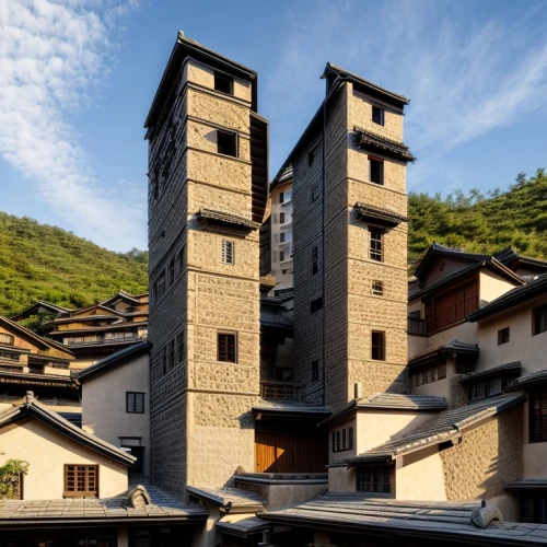 shirakawa-go,hanging houses,chucas towers,zermatt,escher village,eco hotel,foroglio,casa fuster hotel,andorra,flour mill,hotel complex,stone houses,kumano kodo,chinese architecture,dragon palace hotel,monastery,mountain village,mountain settlement,japanese architecture,unesco world heritage site,Architecture,Commercial Building,Chinese Traditional,Chinese Local 1