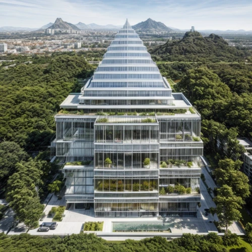 glass pyramid,glass building,hahnenfu greenhouse,glass facade,futuristic architecture,solar cell base,hotel w barcelona,skyscapers,modern architecture,residential tower,shenzhen vocational college,vedado,glass facades,eco hotel,building honeycomb,structural glass,greenhouse cover,kirrarchitecture,archidaily,são paulo,Architecture,Skyscrapers,Futurism,Futuristic 14