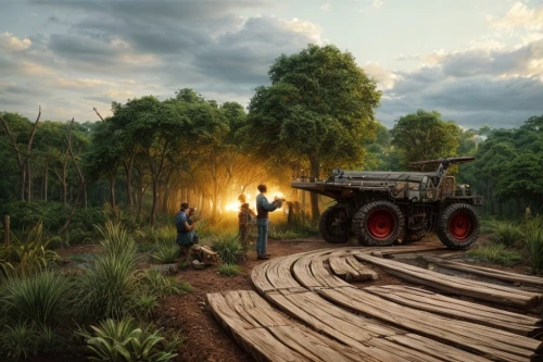 forest workers,logging truck,farm workers,farm tractor,logging,tractor,game illustration,farmer in the woods,agriculture,sugar cane,farmworker,digital compositing,farmers,aggriculture,threshing,farming,sugarcane,permaculture,gold mining,palm oil,Common,Common,Film