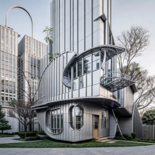 modern architecture,cubic house,futuristic architecture,cube house,kirrarchitecture,archidaily,modern office,arhitecture,mixed-use,modern house,residential tower,metal cladding,crooked house,cube stilt houses,residential,urban design,contemporary,helix,mirror house,jewelry（architecture）,Architecture,Small Public Buildings,Modern,Classical Geometry