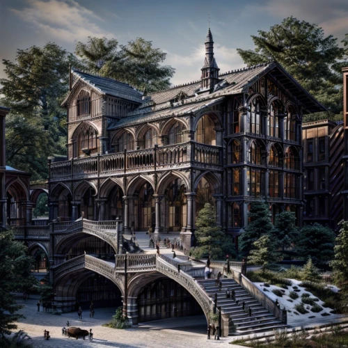 house in the forest,castle of the corvin,stone palace,byzantine architecture,celsus library,medieval architecture,fairy tale castle,europe palace,monastery,grand master's palace,victorian,abandoned place,hall of the fallen,gothic architecture,abandoned train station,dragon palace hotel,palace,peter-pavel's fortress,victorian house,mansion,Architecture,Large Public Buildings,Classic,Gothic Revival