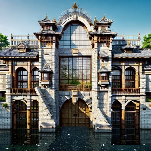 chinese architecture,asian architecture,water palace,water castle,dragon palace hotel,iranian architecture,build by mirza golam pir,persian architecture,chinese temple,suzhou,house with lake,villa balbianello,japanese architecture,tianjin,house of the sea,house by the water,stone palace,azerbaijan azn,fairy tale castle,mansion,Architecture,General,Japanese Traditional,Hirayama