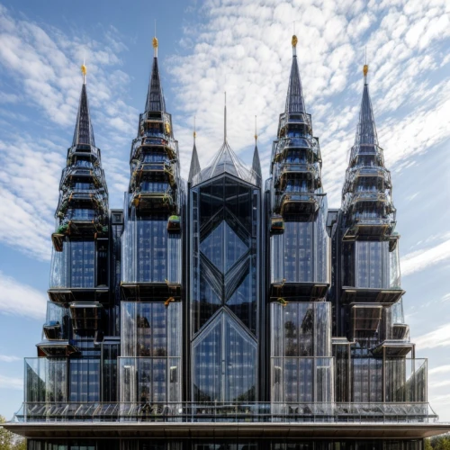 glass pyramid,bangkok,russian pyramid,temple fade,nidaros cathedral,gothic architecture,thai temple,prambanan,glass facade,glass building,glass facades,gothic church,black church,templedrom,cathedral,chiang mai,the black church,house of prayer,futuristic architecture,malaysia,Architecture,Commercial Building,Modern,Unique Creativity