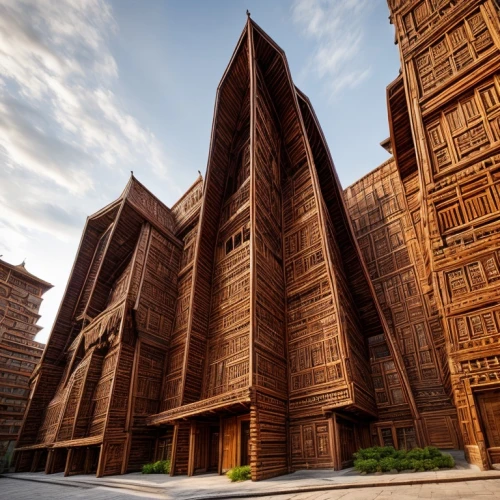 wooden facade,iranian architecture,medieval architecture,wooden church,king abdullah i mosque,wood structure,islamic architectural,wooden construction,celsus library,persian architecture,the ark,corten steel,book bindings,bibliology,asian architecture,wooden blocks,university library,al nahyan grand mosque,unesco world heritage,wooden cubes,Architecture,Villa Residence,Chinese Traditional,Chinese Local 7
