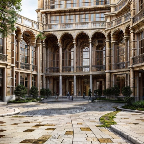 inside courtyard,courtyard,europe palace,villa cortine palace,palace garden,marble palace,renaissance,palazzo,bordeaux,alcazar of seville,hotel de cluny,castelul peles,palazzo barberini,seville,palace,garden elevation,art nouveau,casa fuster hotel,grand master's palace,the garden society of gothenburg,Architecture,Large Public Buildings,European Traditional,Petit Style