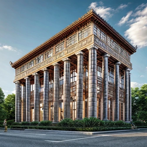 wooden facade,mortuary temple,the parthenon,classical architecture,greek temple,tsaritsyno,bordeaux,europe palace,french building,ancient roman architecture,parthenon,tbilisi,renaissance tower,marble palace,multi-story structure,odessa,konzerthaus berlin,celsus library,torino,roman temple,Architecture,General,European Traditional,Renaissancestil