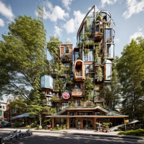 tree house hotel,eco hotel,treehouse,tree house,mixed-use,cube stilt houses,hanging houses,wild west hotel,sky apartment,houston texas apartment complex,apartment building,hotel w barcelona,apartment complex,residential tower,multi-storey,cubic house,syringe house,animal tower,urban design,hotel complex,Architecture,Villa Residence,Nordic,Nordic Eclecticism