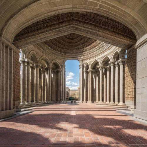 colonnade,doric columns,columns,bernini's colonnade,stanford university,three centered arch,classical architecture,boston public library,pillars,arches,lecture hall,neoclassical,three pillars,collegiate basilica,cloister,persian architecture,marble palace,hall of the fallen,alhambra,us supreme court building,Architecture,Campus Building,European Traditional,Marche Renaissance