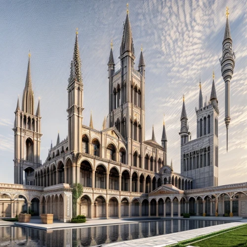 milan cathedral,matthias church,cathedral of modena,duomo di milano,gothic architecture,duomo,3d rendering,nidaros cathedral,basilica of saint peter,the basilica,milan,modena,minor basilica,zagreb,milano,cathedral,the cathedral,duomo square,islamic architectural,temple fade,Architecture,Small Public Buildings,Classic,Italian Byzantine